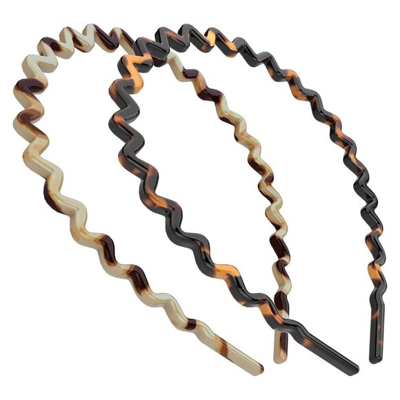 Wavy Headbands Plastic Skinny Thin Non-Slip Flexible Hair Bands Simple Hoops Hai - Picture 1 of 7